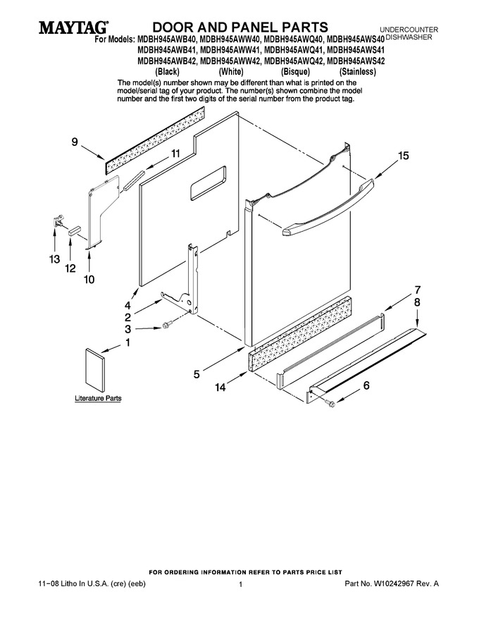 Diagram for MDBH945AWS40