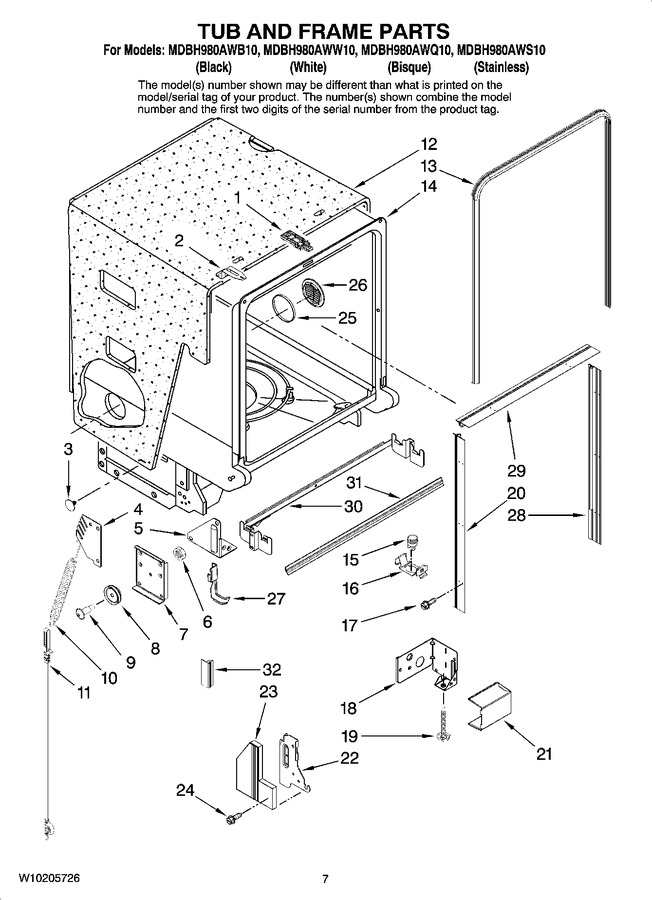 Diagram for MDBH980AWS10