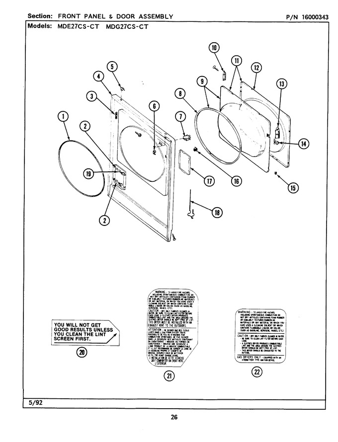 Diagram for MDE27CSADW