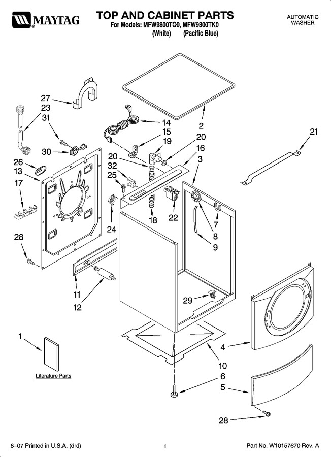 Diagram for MFW9800TK0