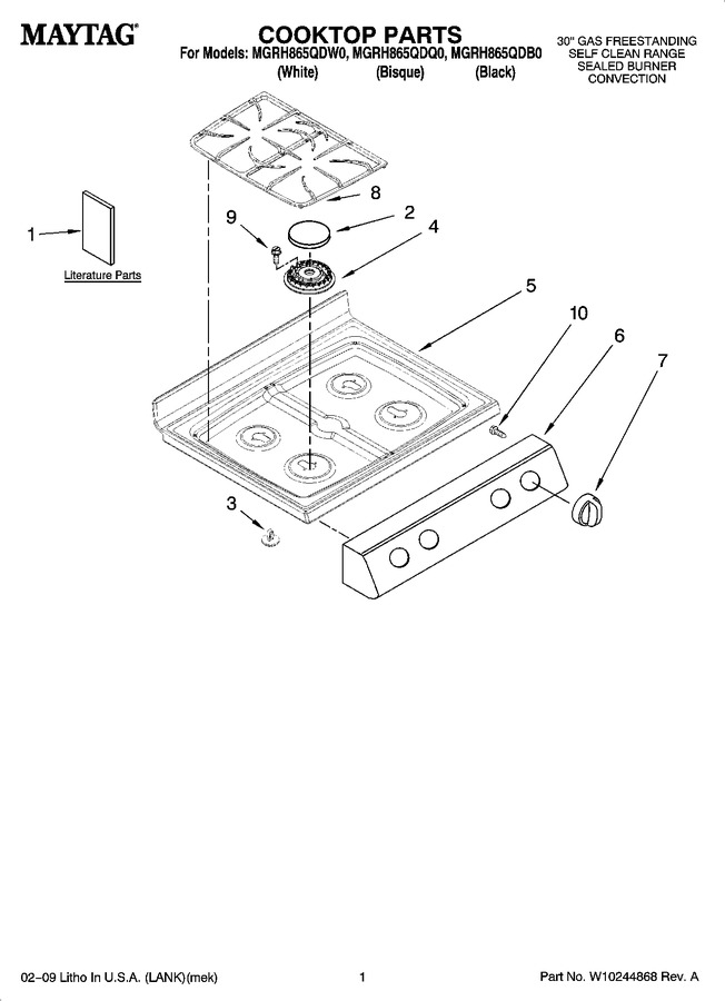 Diagram for MGRH865QDW0