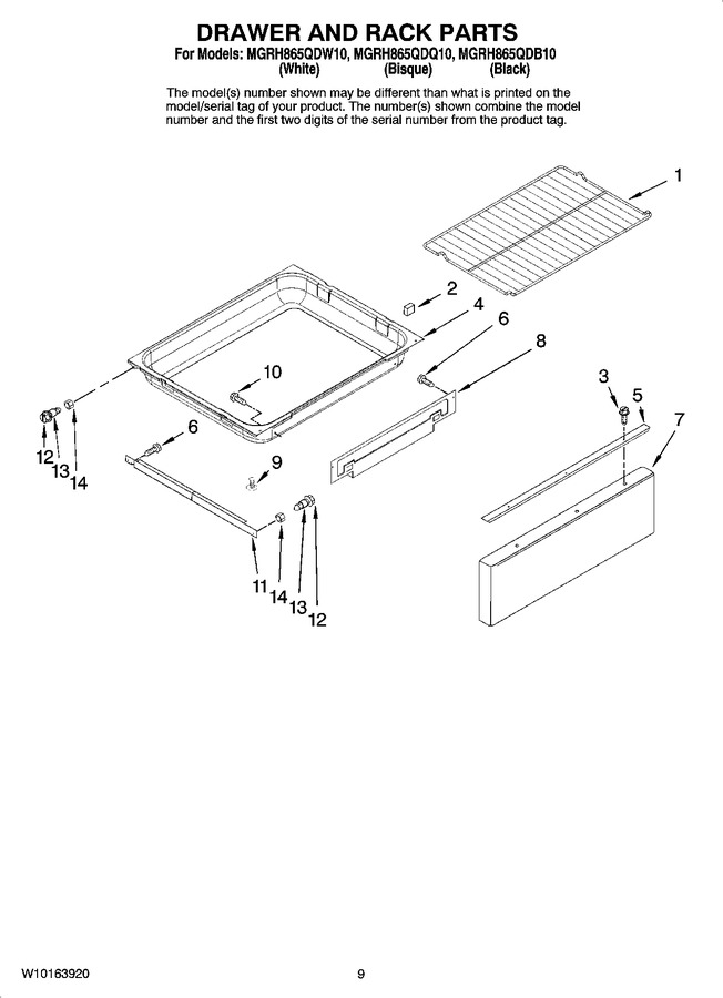 Diagram for MGRH865QDW10