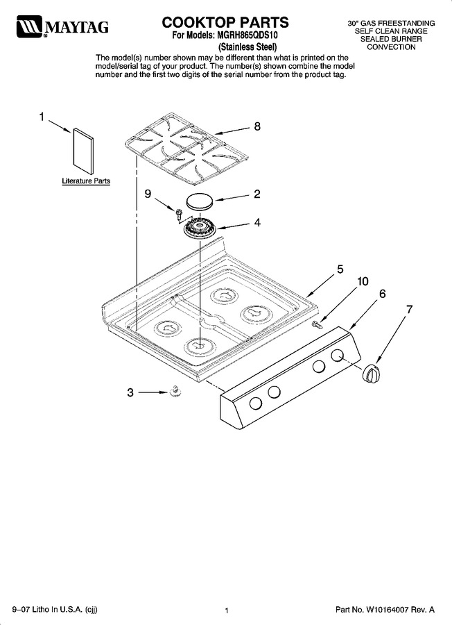 Diagram for MGRH865QDS10