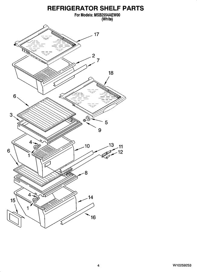 Diagram for MSB2554AEW00