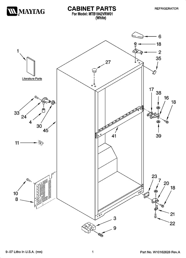 Diagram for MTB1842VRW01