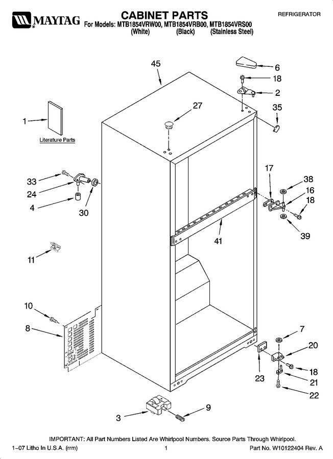 Diagram for MTB1854VRS00