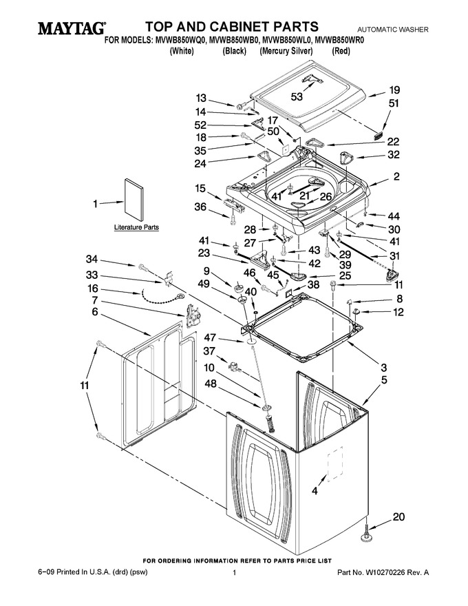 Diagram for MVWB850WB0