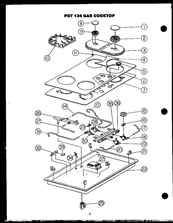 Diagram for PGT136-UWW (BOM: PGT1360UW W)