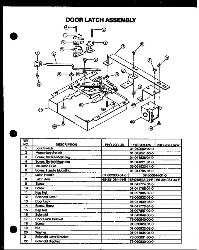 Diagram for PHO-203-UD (BOM: PHO-203-U D)