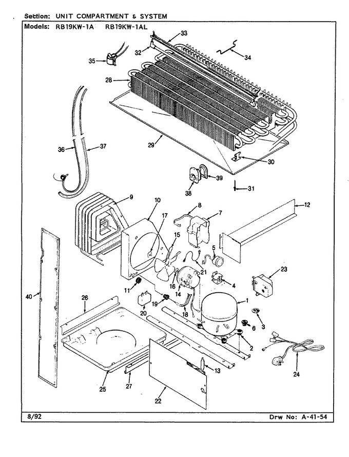 Diagram for RB19KW-1A (BOM: CG53A)