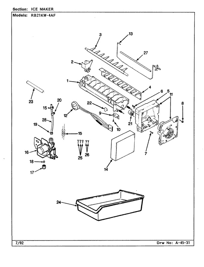 Diagram for RB21KW4AF (BOM: CG81A)