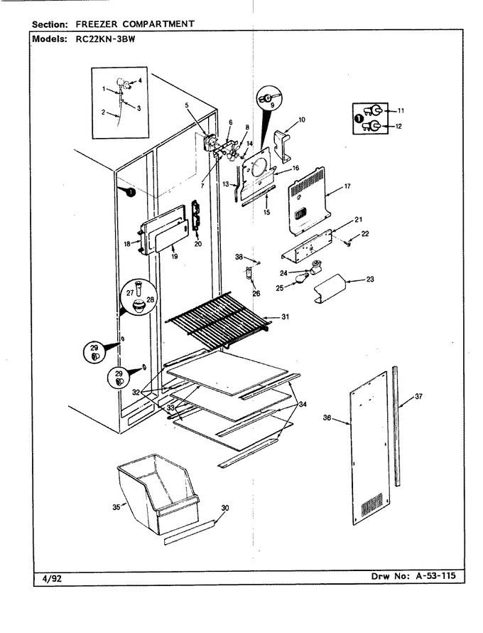 Diagram for RC22KN-3BW (BOM: CS35A)