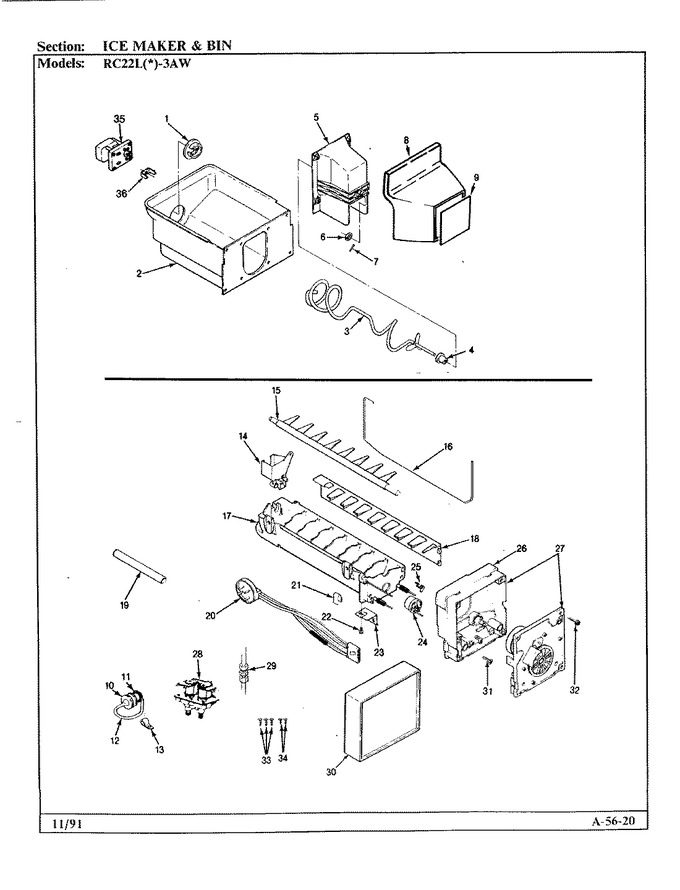 Diagram for RC22LA-3AW (BOM: BS31C)