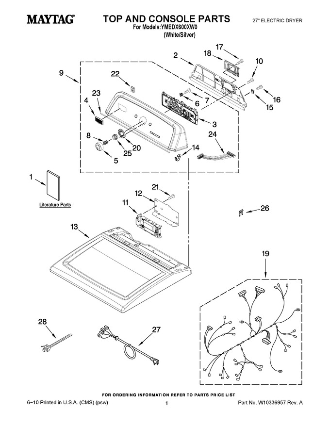 Diagram for YMEDX600XW0