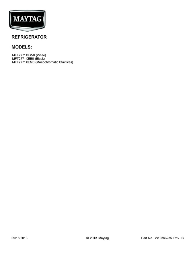 Diagram for MFT2771XEW0