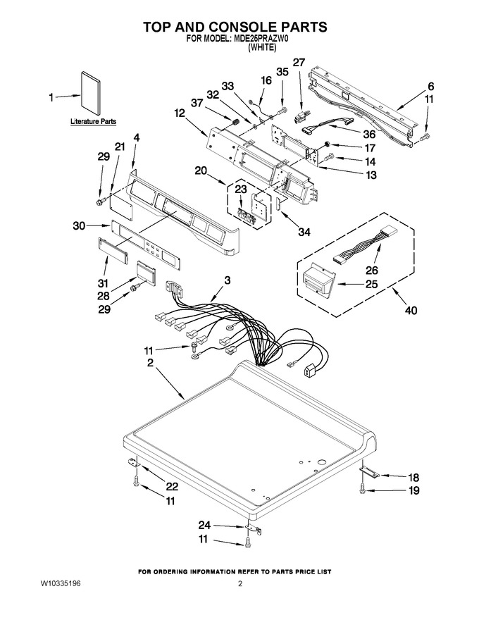 Diagram for MDE25PRAZW0