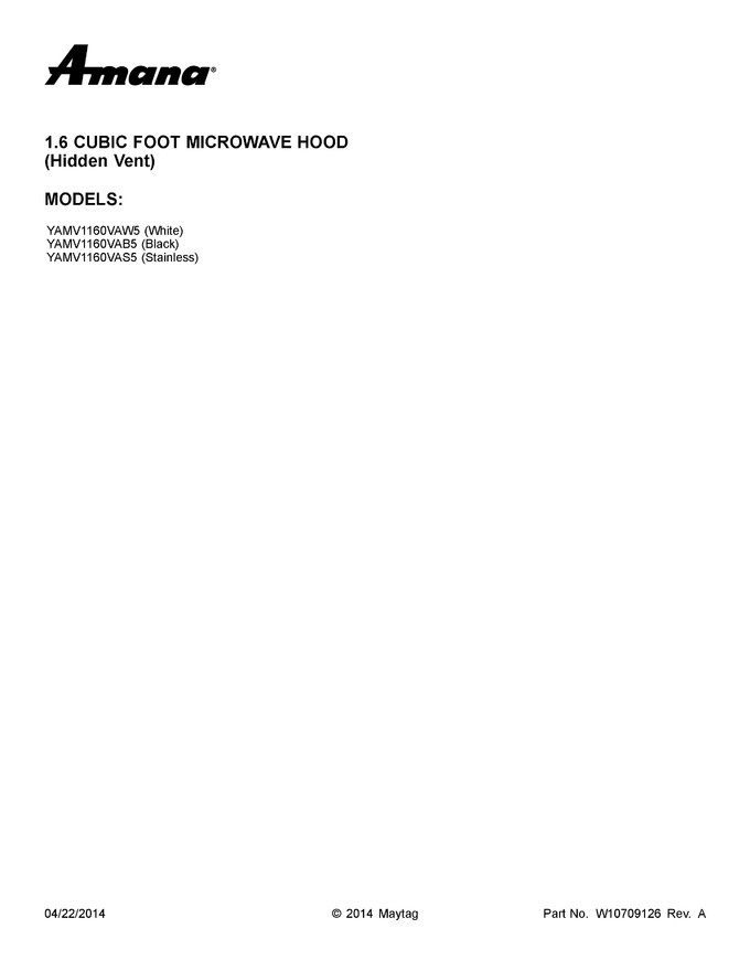 Diagram for YAMV1160VAW5