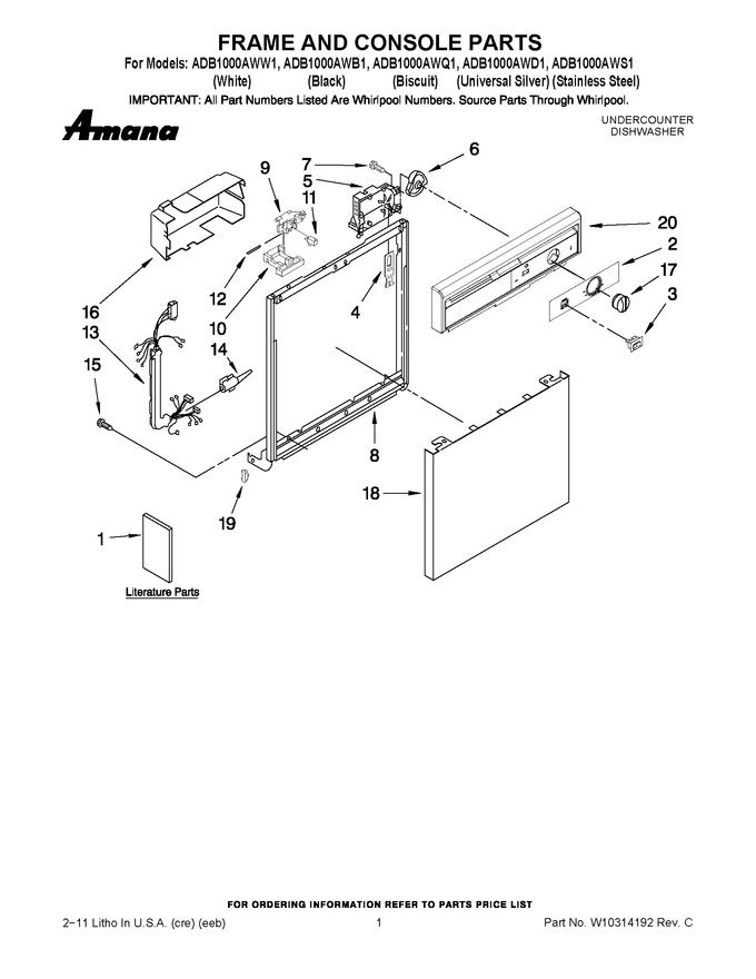 Diagram for ADB1000AWW1