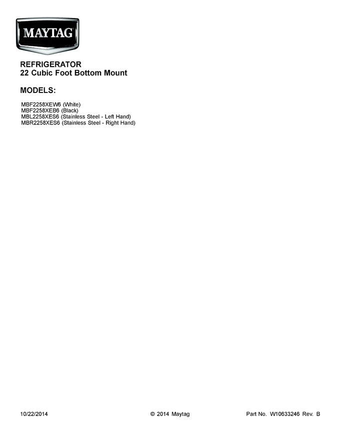 Diagram for MBF2258XEW6