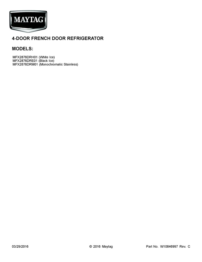 Diagram for MFX2876DRM01