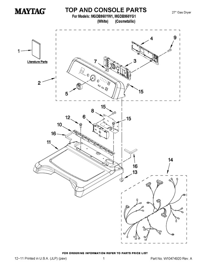 Diagram for MGDB950YW1