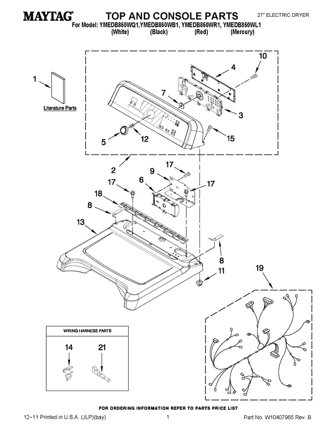 Diagram for YMEDB850WB1