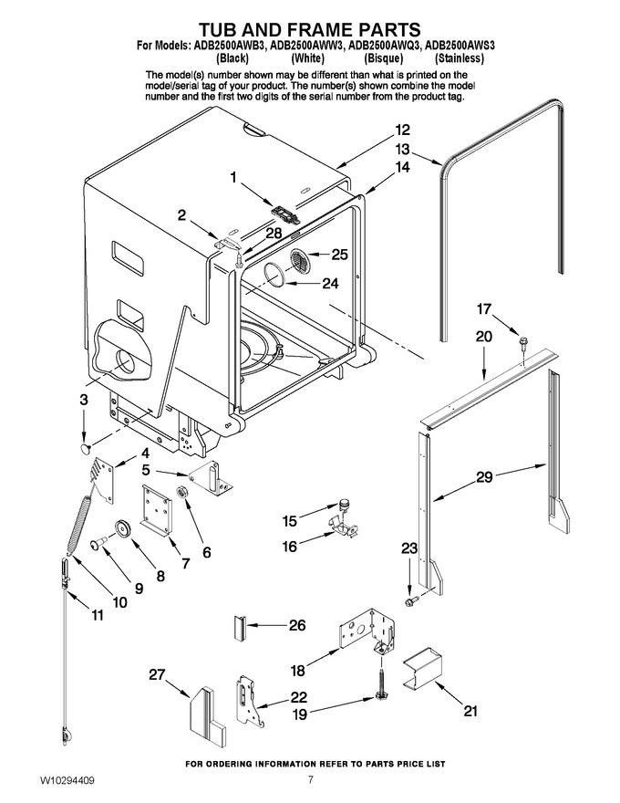 Diagram for ADB2500AWW3