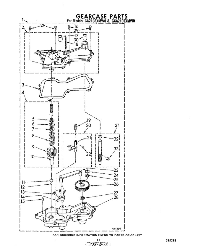 Diagram for GCA2100XMW0