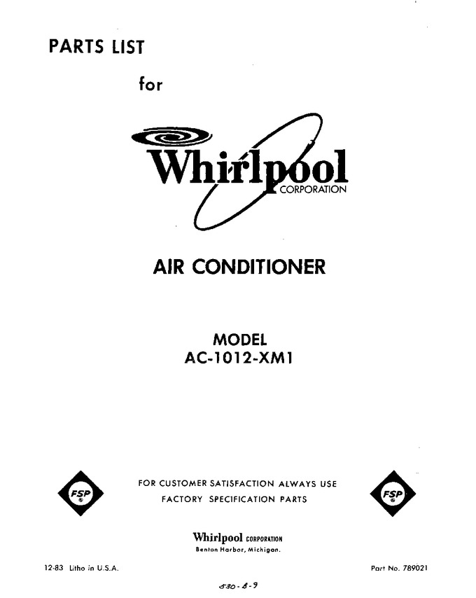 Diagram for AC1012XM1