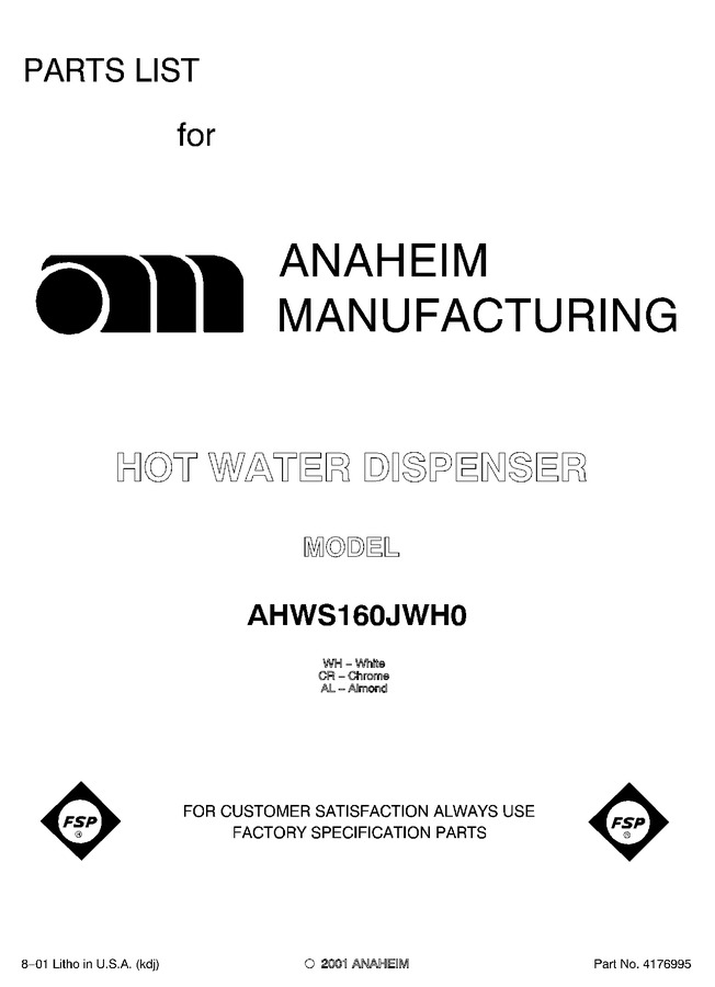 Diagram for AHWS160JAL0