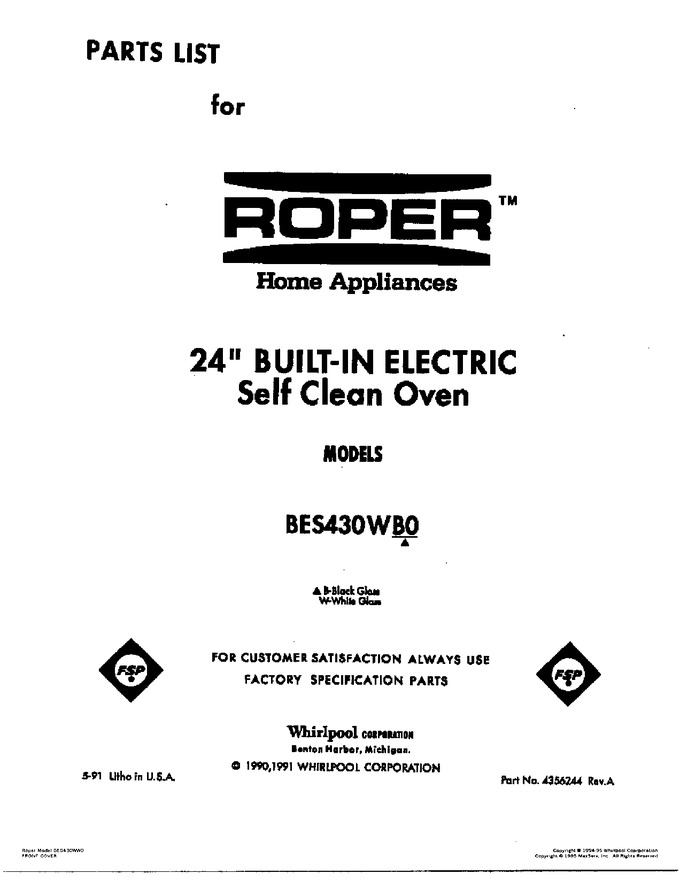 Diagram for BES430WW0