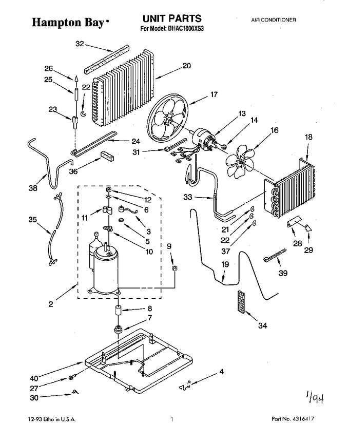 Diagram for BHAC1000XS3