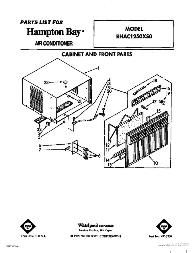 Diagram for BHAC1250XS0