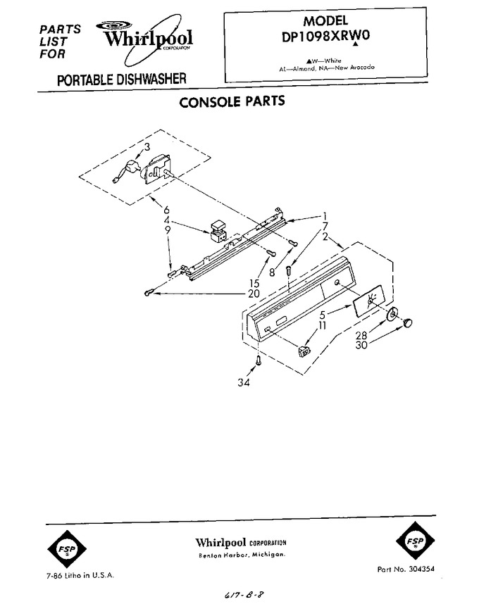 Diagram for DP1098XRW0