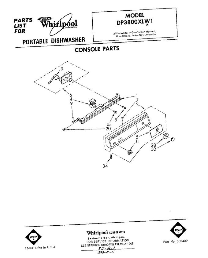 Diagram for DP3800XLW1