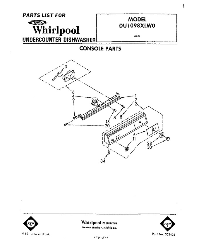 Diagram for DU1098XLW0