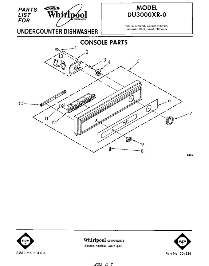 Diagram for DU3000XR0