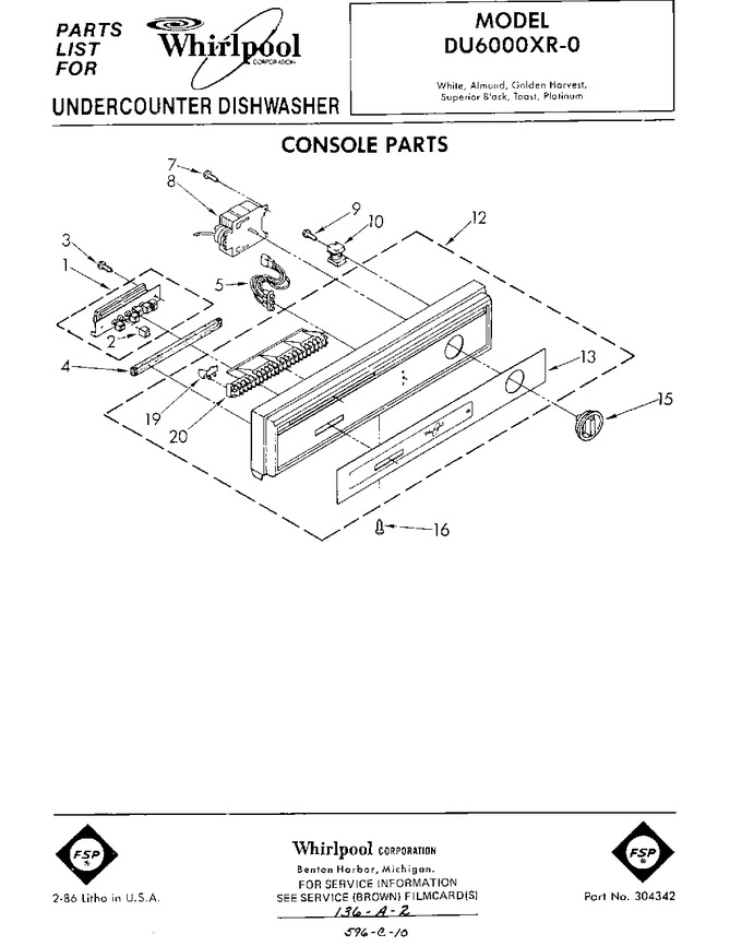 Diagram for DU6000XR0