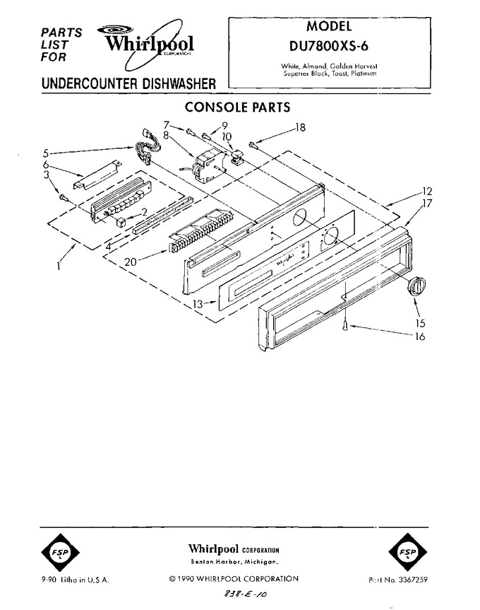 Diagram for DU7800XS6