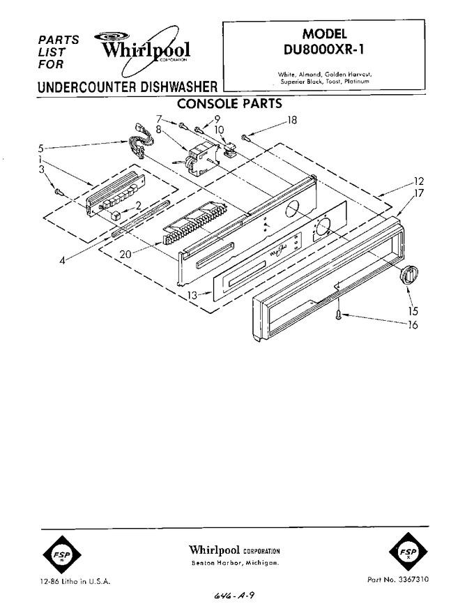 Diagram for DU8000XR1