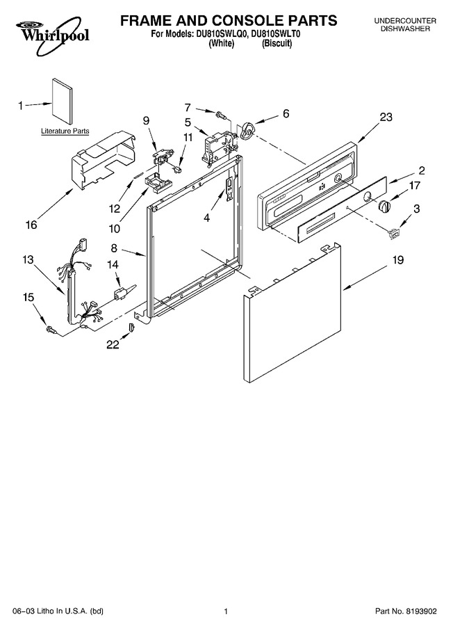 Diagram for DU810SWLQ0