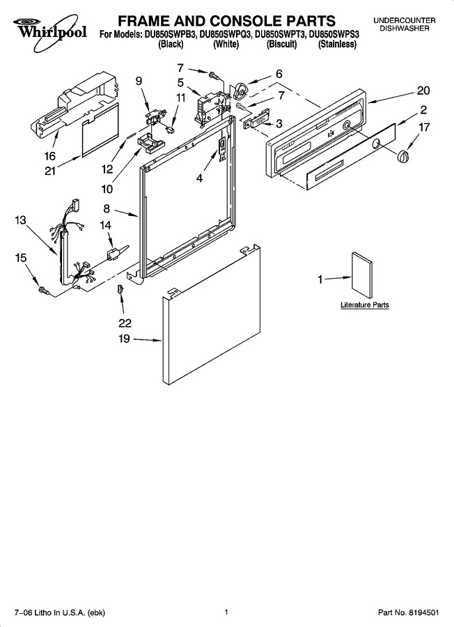 Diagram for DU850SWPQ3