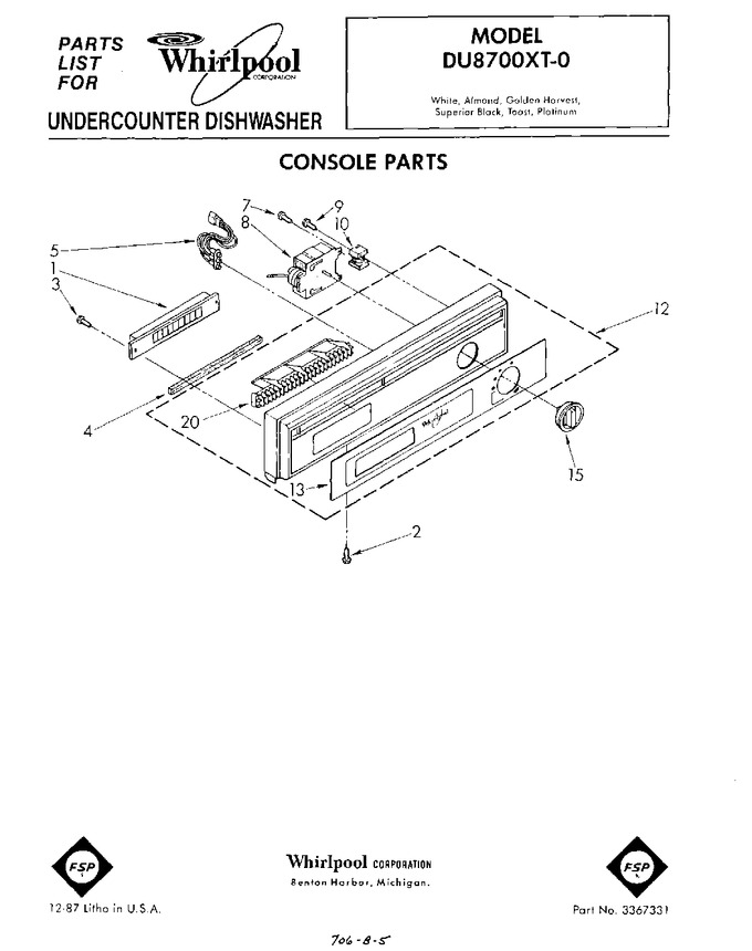 Diagram for DU8700XT0