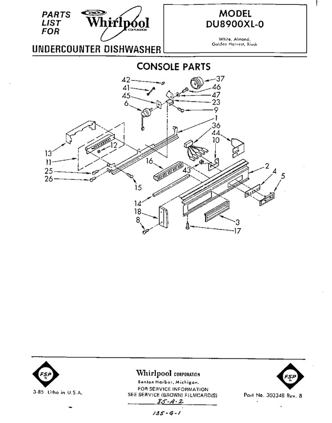 Diagram for DU8900XL0