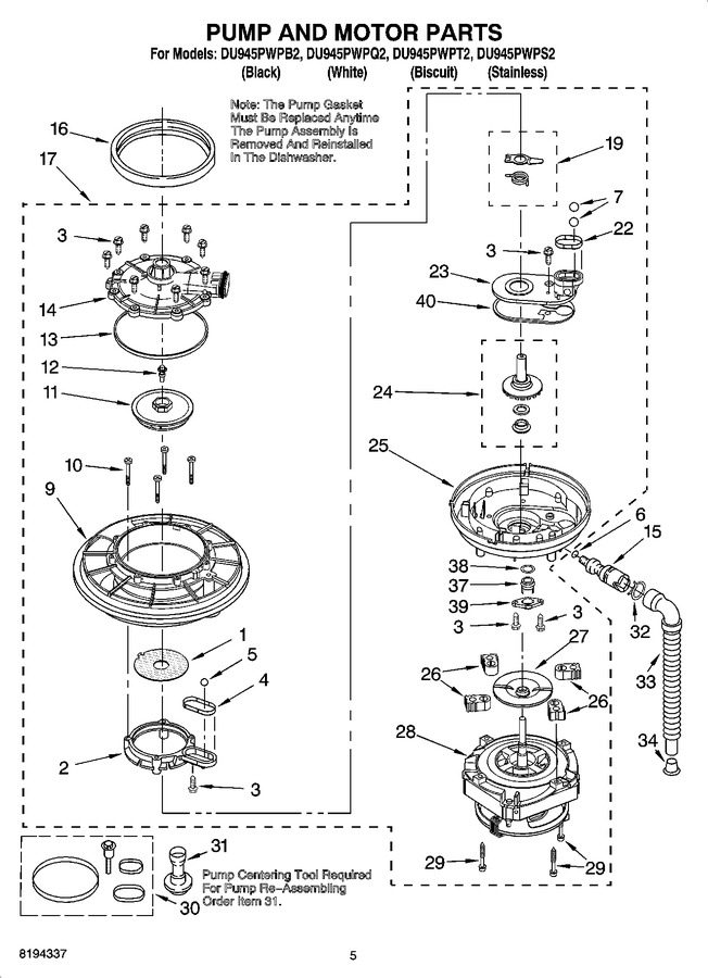 Diagram for DU945PWPQ2