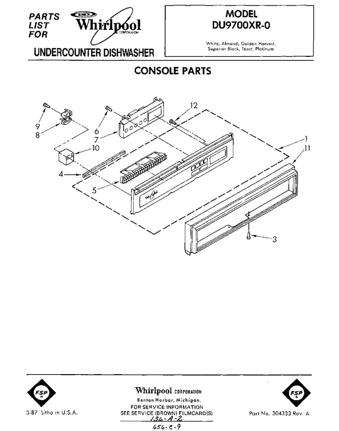 Diagram for DU9700XR0