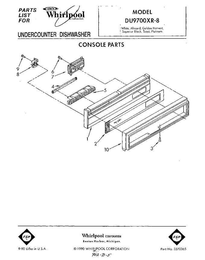 Diagram for DU9700XR8