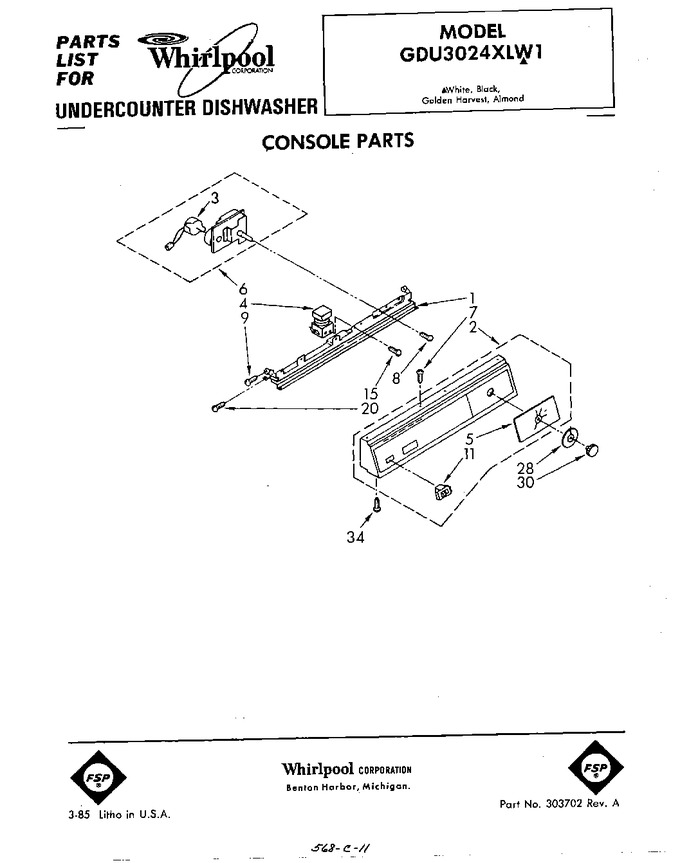 Diagram for GDU3024XLW1