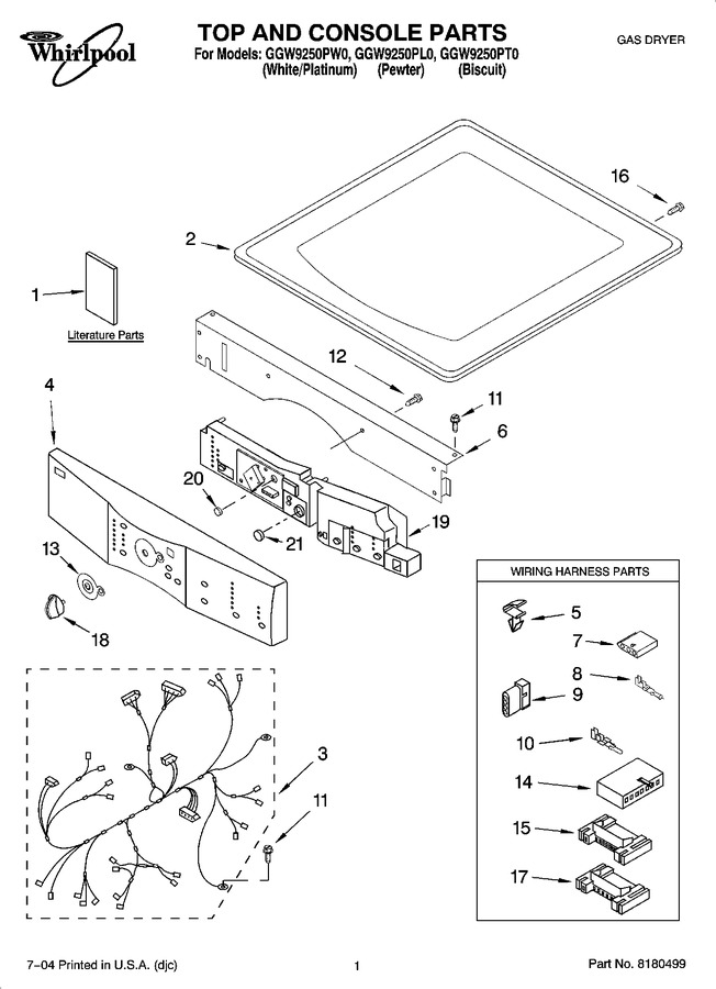 Diagram for GGW9250PW0