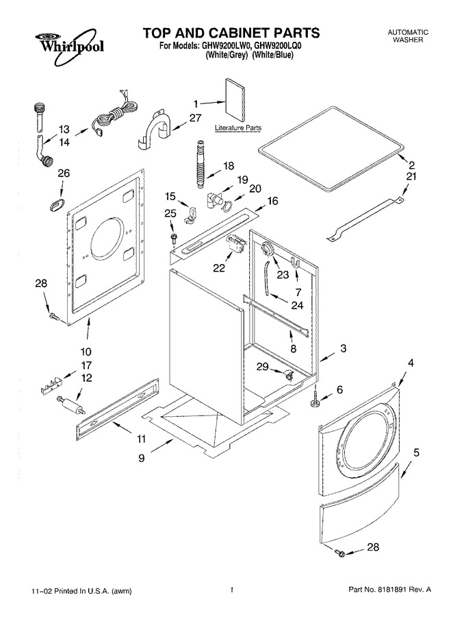 Diagram for GHW9200LW0